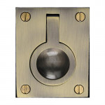 M Marcus Heritage Brass Flush Ring Design Cabinet Pull 50mm 